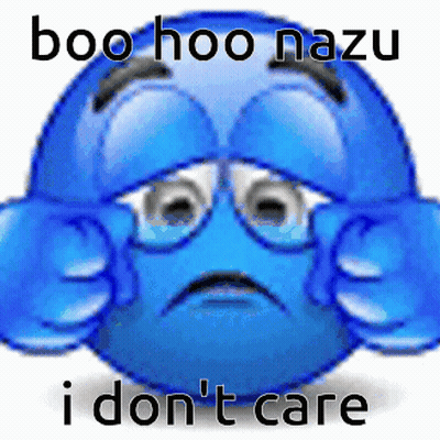 Blue Smiley With Glasses Boo Hoo Nazu I Don't Care GIF
