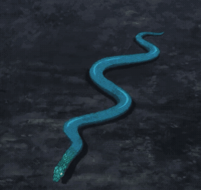 Blue Snake Crawling On Ground GIF