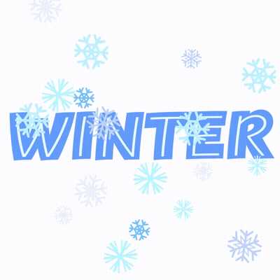 Blue Snowflakes Surrounding Winter GIF