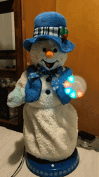Blue Snowman Is Dancing GIF