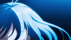 Blue Sparkling Hair Of Anime Girl Erio Towa GIF