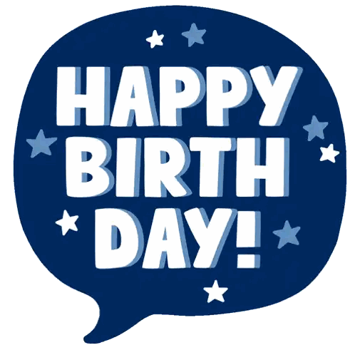 Blue Speech Bubble Happy Birthday Sticker