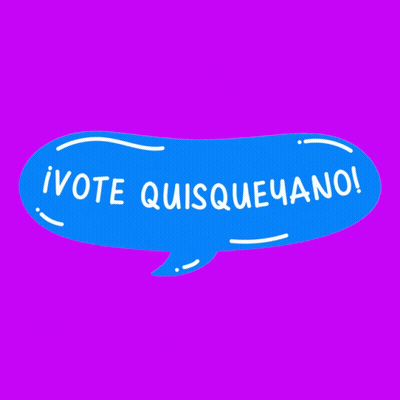 Blue Speech Bubble Saying Vote Quisqueyano GIF