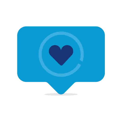 Blue Speech Bubble With Heart Sticker