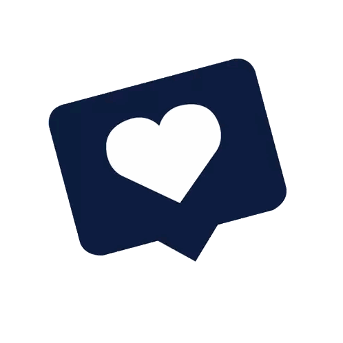 Blue Speech Bubble With Heart Sticker