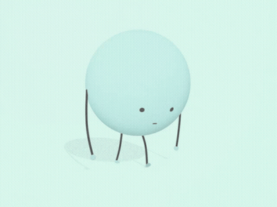 Blue Sphere With Face And Legs GIF