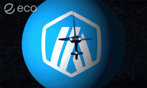 Blue Sphere With White Logo Eco GIF