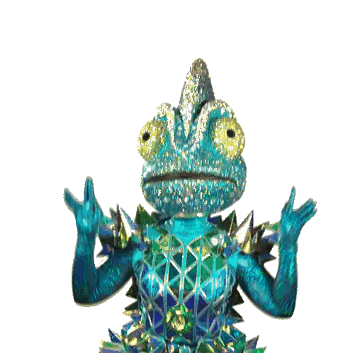 Blue Spiky Chameleon Sticker