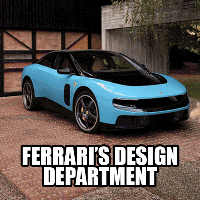 Blue Sports Car At Ferrari's Design Department GIF