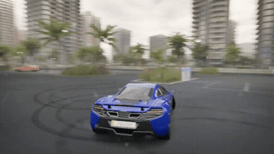 Blue Sports Car Driving GIF