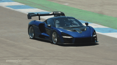Blue Sports Car Driving On Track GIF