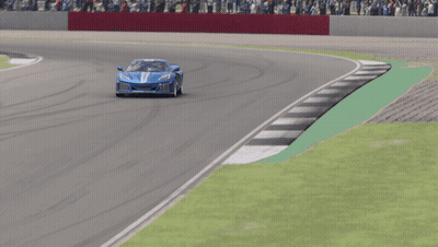 Blue Sports Car Driving On Track GIF