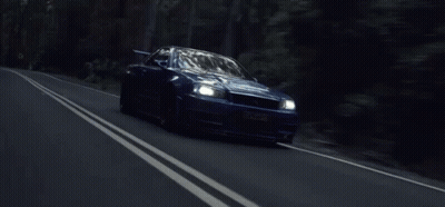 Blue Sports Car Driving With License Plate SGC GIF