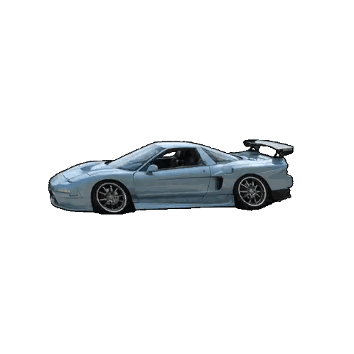Blue Sports Car With Black Spoiler Sticker