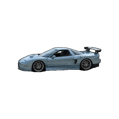 Blue Sports Car With Black Spoiler Sticker