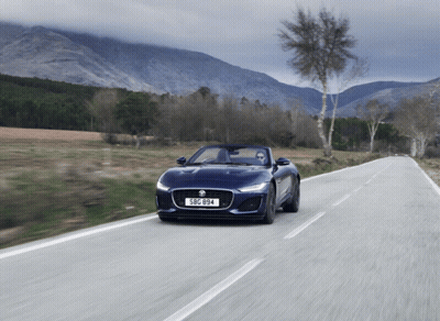 Blue Sports Car With License Plate SBG 894 GIF