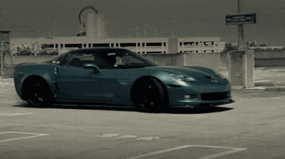 Blue Sports Car With Valet Sign GIF