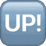 Blue Square Icon With Up Sticker