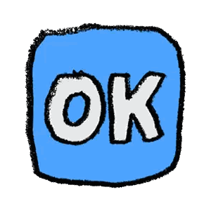 Blue Square OK Sticker