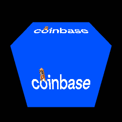 Blue Square With Coinbase In White Letters GIF