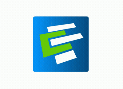 Blue Square With Green And White E GIF