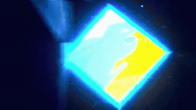 Blue Square With Yellow Triangle GIF