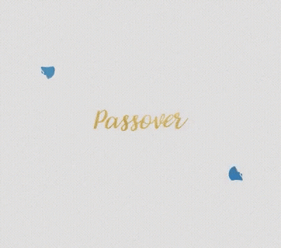 Blue Star With Flowers And Gold Passover Text GIF