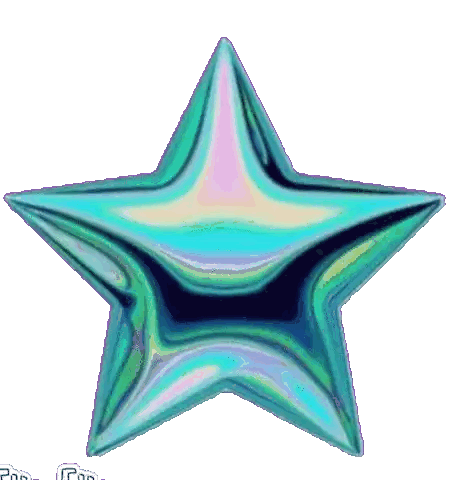 Blue Star With Pop Text Sticker