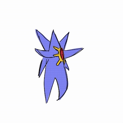 Blue Star With Yellow And Red Center GIF