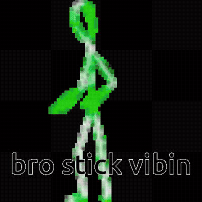 Blue Stick Figure Saying Bro Stick Vibin GIF