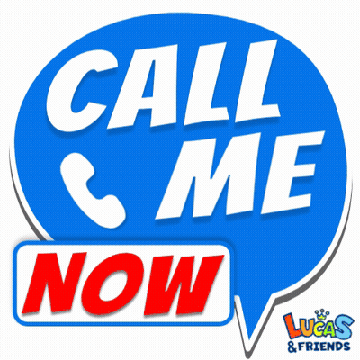 Blue Sticker Saying Call Me Now GIF