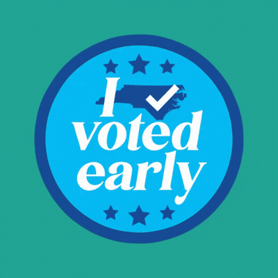 Blue Sticker Saying I Voted Early GIF