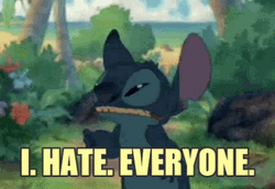 Blue Stitch Irritated Thanks I Hate It GIF