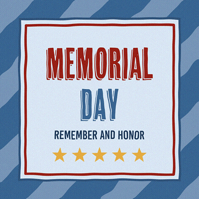 Blue Striped Memorial Day Poster GIF