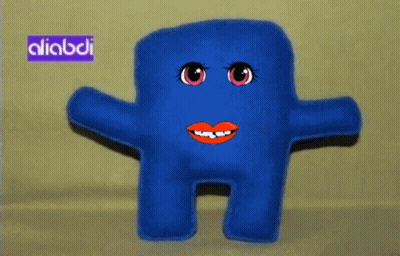 Blue Stuffed Animal Cartoon Face Aliabdi GIF