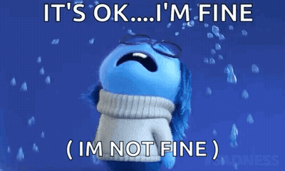 Blue Stuffed Animal Crying Says It's Okay GIF