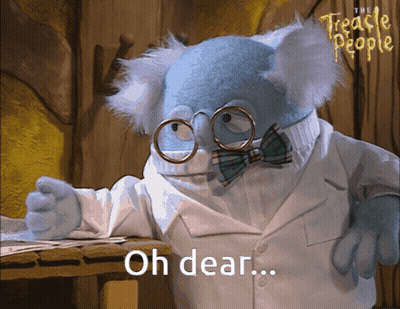 Blue Stuffed Animal Glasses Bow Tie Says Oh Dear GIF
