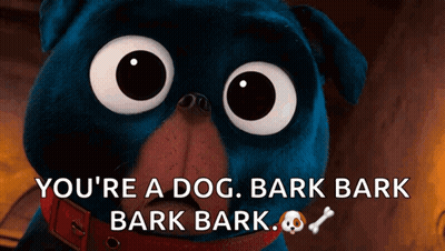Blue Stuffed Animal Saying Bark GIF