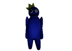 Blue Stuffed Animal With Button Eyes And Crown Sticker