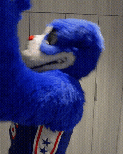 Blue Stuffed Animal With Red Nose And Stars GIF
