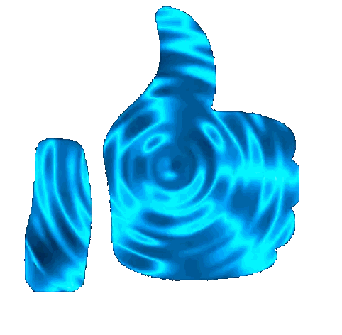 Blue Swirl Thumbs Up Sign Sticker