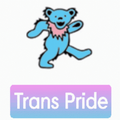 Blue Teddy Bear In Pink Shirt Trans Pride GIF
