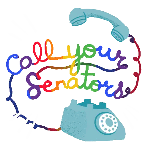 Blue Telephone Call Your Senators Sticker