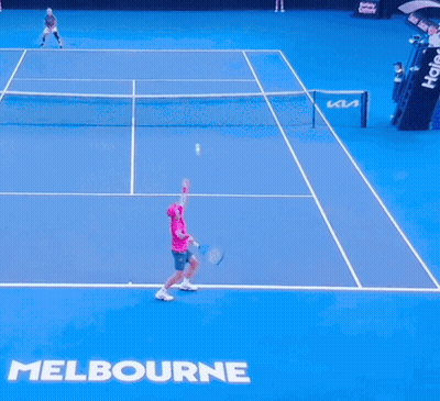 Blue Tennis Court With Melbourne Text GIF