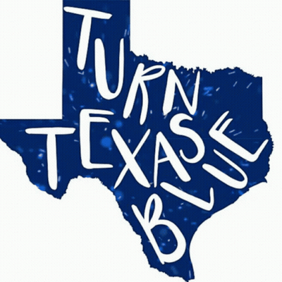 Blue Texas Map Saying Turn Texas Blue GIF