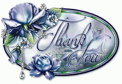 Blue Thank You Glitter Flowers  GIF