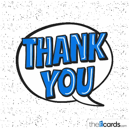 Blue Thank You Sign With Speech Bubble Sticker