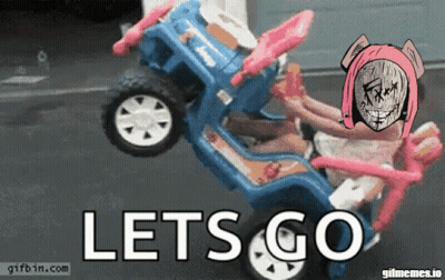 Blue Toy Jeep Saying Lets Go GIF