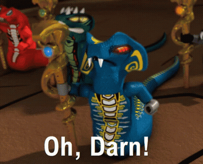 Blue Toy Snake Saying Oh Darn GIF