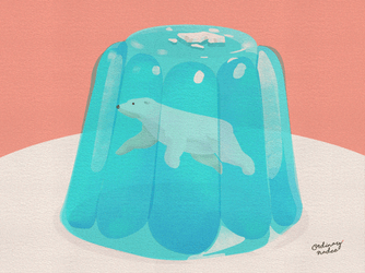 Blue Translucent Bear Jelly   GIF